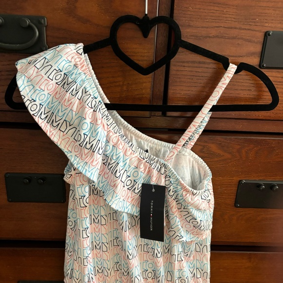 Girls Size 10/12 Tommy Hilfiger Spellout One Shoulder Romper - Picture 4 of 8